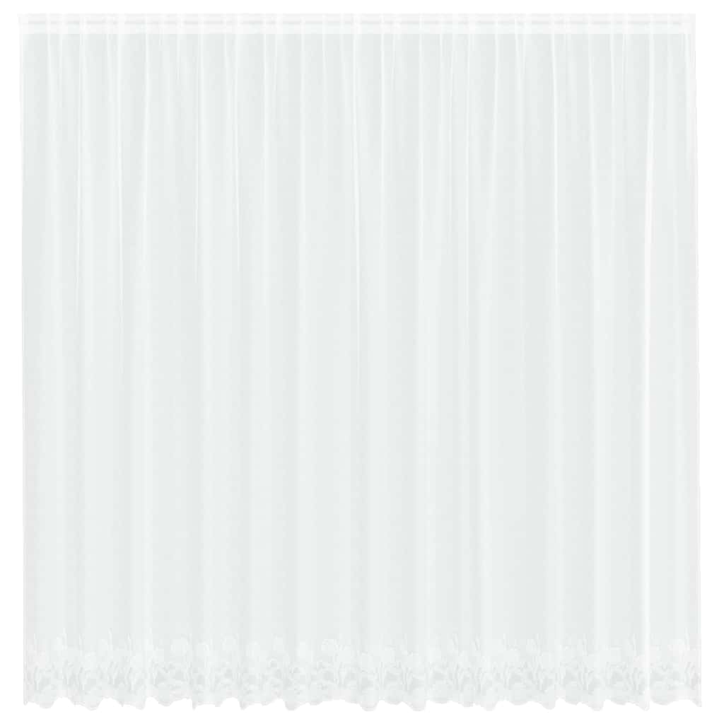 Lace Curtain with Curtains White 400x245cm Polyester